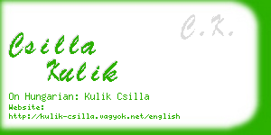 csilla kulik business card